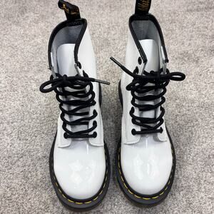 New! Dr. Martens 11821 White Patent Leather Boots size 5 US L